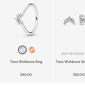 silver tiara wishbone ring size 6!!!
